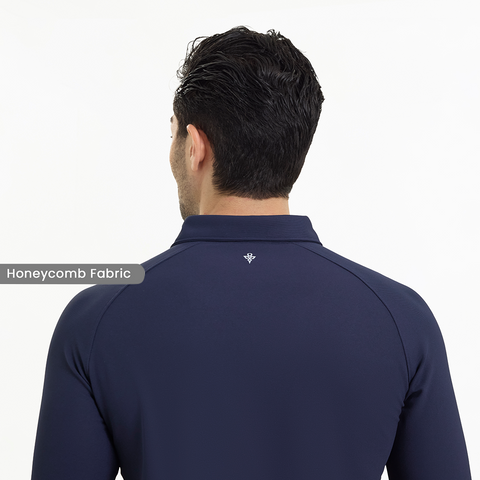 Solid Navy Workday Shirt with Raglan Sleeves