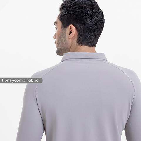 Solid Steel Grey Workday Shirt with Raglan Sleeves