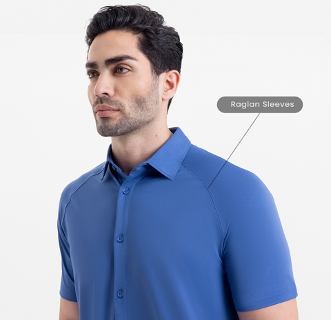 Steel Blue Raglan-Short Sleeves CoolPro Shirt