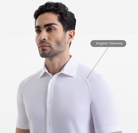 Solid White Raglan-Short Sleeves CoolPro Shirt