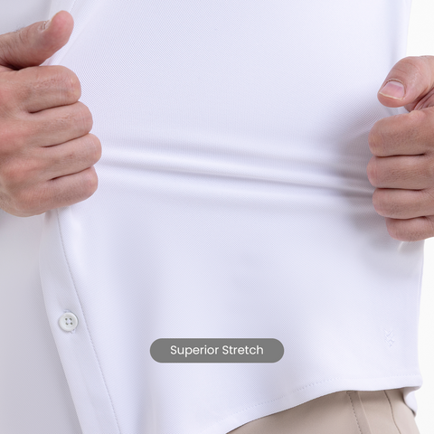 Solid Fog White Workday Shirt with Raglan Sleeves