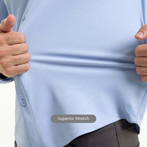 Ice Blue Workday Shirt with Raglan Sleeves