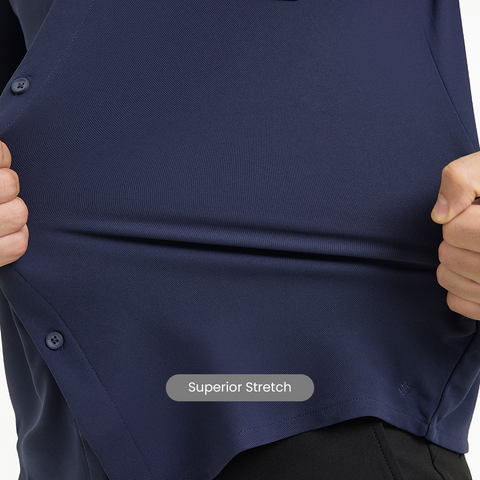 Solid Navy Workday Shirt with Raglan Sleeves