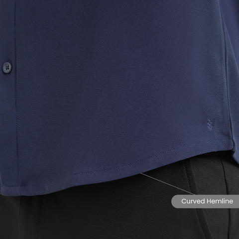 Solid Navy Workday Shirt with Raglan Sleeves