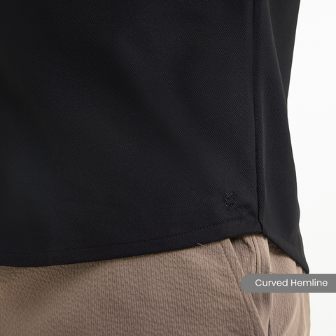 Solid Black Workday Shirt with Raglan Sleeves
