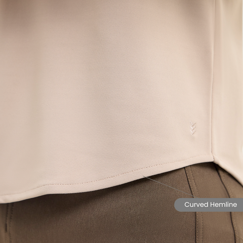 Beige Workday Shirt with Raglan Sleeves