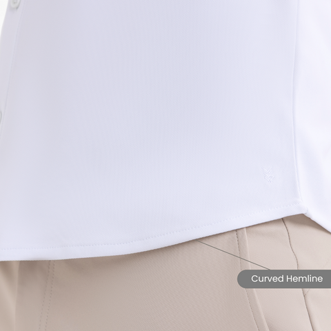 Solid Fog White Workday Shirt with Raglan Sleeves