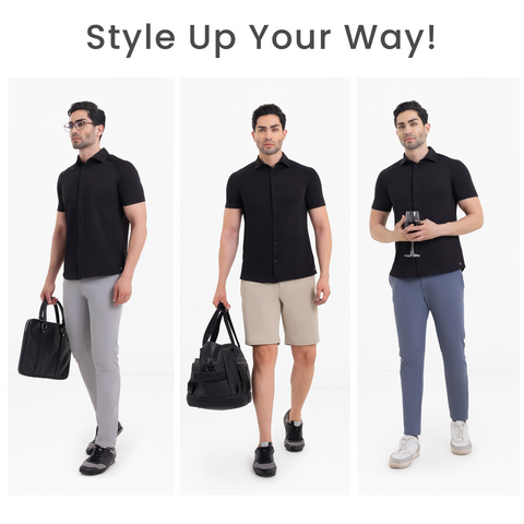 Solid Black Raglan-Short Sleeves CoolPro Shirt