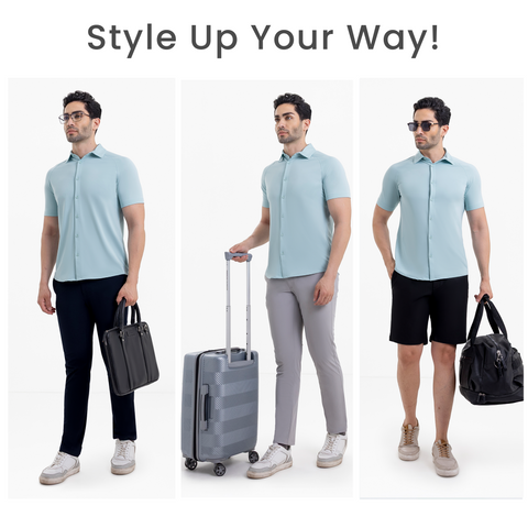 Eggshell Blue Raglan-Short Sleeves CoolPro Shirt