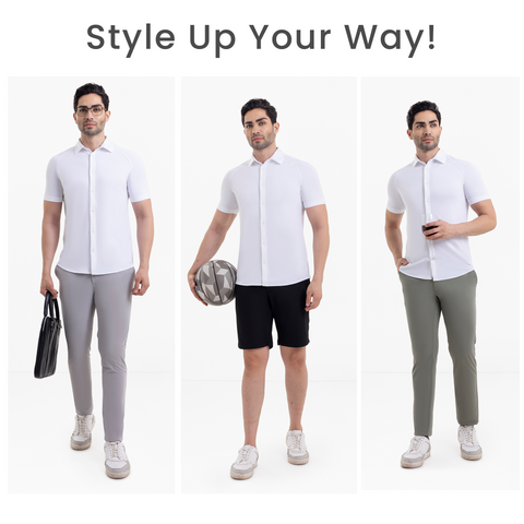 Solid White Raglan-Short Sleeves CoolPro Shirt