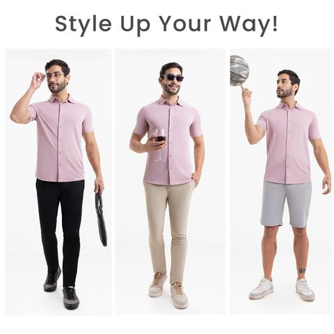 Solid Mauve Raglan-Short Sleeves CoolPro Shirt