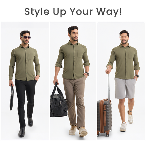 Solid Four Leaf Clover Workday Shirt with Raglan Sleeves
