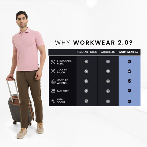 Mauve Smart Stretch Polo