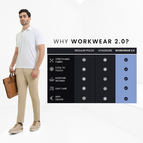 Solid White Smart Stretch Polo