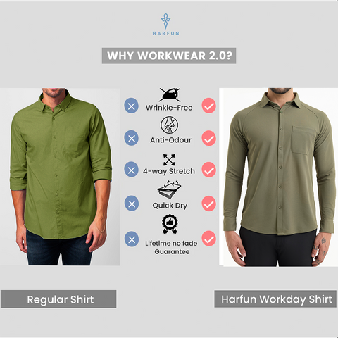 Solid Four Leaf Clover Workday Shirt with Raglan Sleeves
