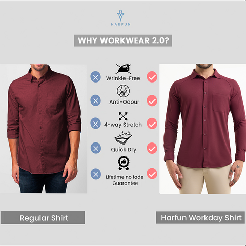 Shadow Maroon Workday Shirt with Raglan Sleeves