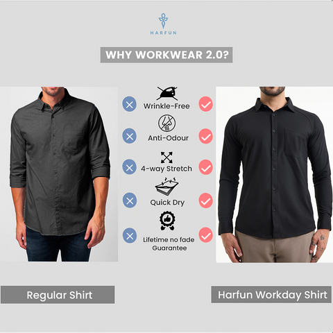 Solid Black Workday Shirt with Raglan Sleeves