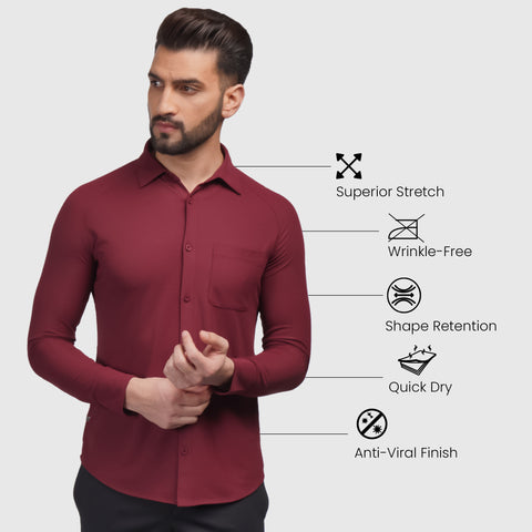 Shadow Maroon Workday Shirt with Raglan Sleeves