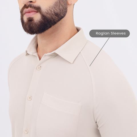 Desk White Workday Shirt with Raglan Sleeves