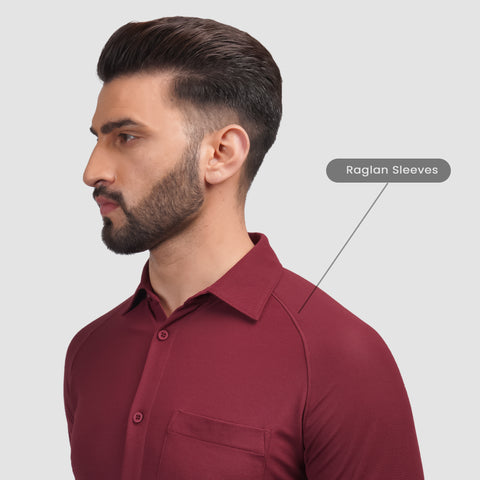 Shadow Maroon Workday Shirt with Raglan Sleeves