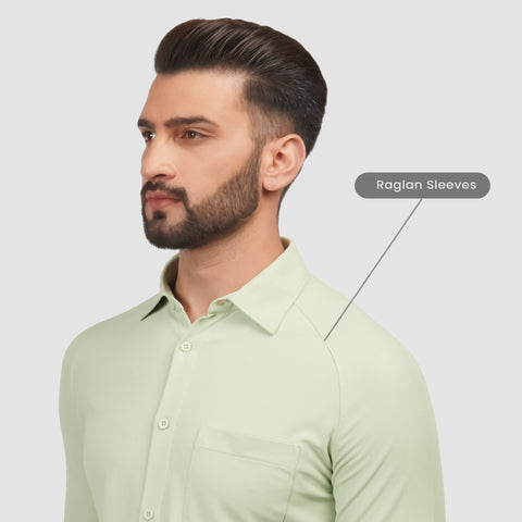 Smoke Green Workday Shirt with Raglan Sleeves