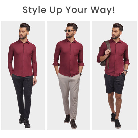 Shadow Maroon Workday Shirt with Raglan Sleeves