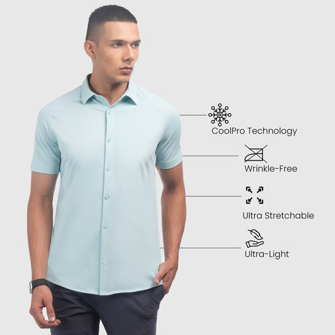 Eggshell Blue Raglan-Short Sleeves CoolPro Shirt