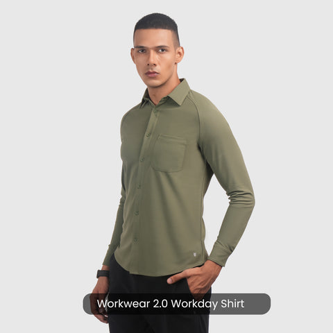 Solid Four Leaf Clover Workday Shirt with Raglan Sleeves