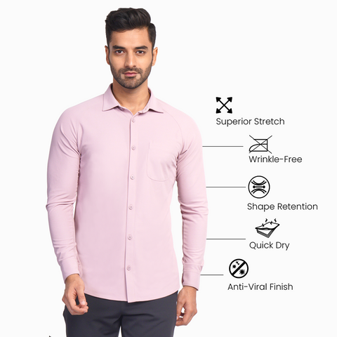 Solid Mauve Workday Shirt with Raglan Sleeves