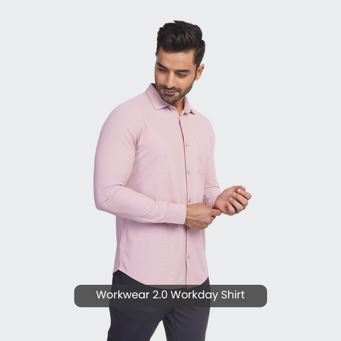 Solid Mauve Workday Shirt with Raglan Sleeves